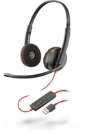 Słuchawki - POLY Blackwire C3220 Zestaw słuchawkowy Przewodowa Opaska na głowę Połączenia/muzyka USB Typu-A Czarny, Czerwony - miniaturka - grafika 1