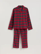 Moda i Uroda OUTLET - Reserved - Dwuczęściowa piżama w kratę - czerwony - miniaturka - grafika 1