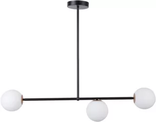 Sigma czarna lampa sufitowa na 3 żarówki 33190 GAMA żyrandol do sypialni z białymi kloszami 33190 - Lampy sufitowe - miniaturka - grafika 1