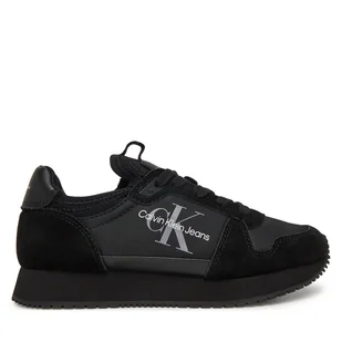 Sneakersy Calvin Klein Jeans Runner Sock Laceup Ny-Lth Wn YW0YW00840 Czarny - Sneakersy damskie - miniaturka - grafika 1