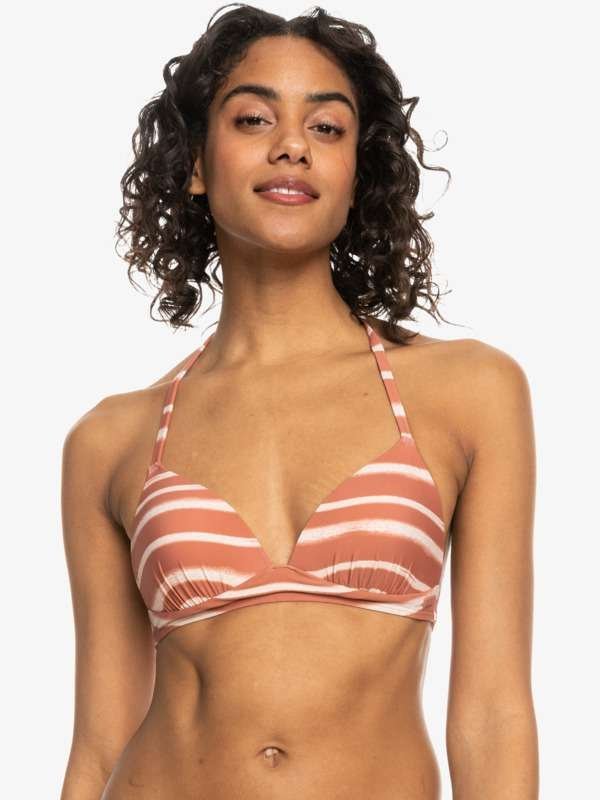ROXY Printed Beach Classics Damska Góra Bikini Halter Różowa Triangle L