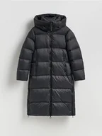 Płaszcze damskie - Reserved - Puchowy płaszcz - czarny - miniaturka - grafika 1