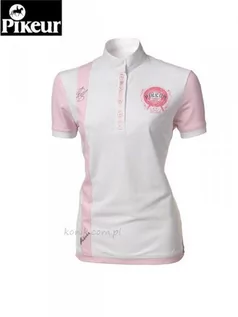 Koszulki jeździeckie - PIKEUR Koszula konkursowa dwukolorowa white/pink - grafika 1