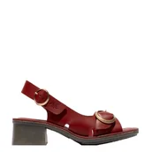 Sandały damskie - Sandały damskie Fly London EDOV 237 skórzane czerwony P145237007 - miniaturka - grafika 1