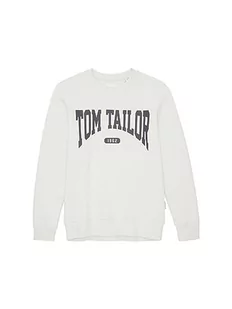 TOM TAILOR Bluza chłopięca z napisem, 32257-szaro-biały, 176 - Bluzy dla chłopców - miniaturka - grafika 1