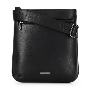 Męska listonoszka z ekoskóry klasyczna czarna - Torebki damskie - miniaturka - grafika 1