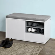 Szafki na buty - SoBuy® Ławka z poduszką do siedzenia, szafka na buty, ławka do garderoby, FSR37-W - miniaturka - grafika 1