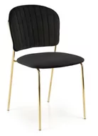 Krzesła - Krzesło do jadalni czarne glamour K499 velvet na złotych nogach - miniaturka - grafika 1