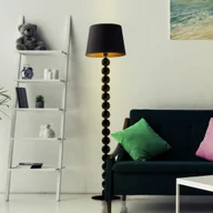 Lampy stojące - Czarna lampa podłogowa kule z designerskim stelażem BANGKOK GOLD - miniaturka - grafika 1
