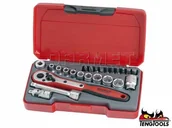 Zestawy narzędziowe - Zestaw kluczy nasadowych sześciokątnych z chwytem kwadratowym 1/4", T1424 - 24 szt. - TENGTOOLS (16792-0107) - miniaturka - grafika 1