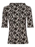 Koszulki i topy damskie - Marc Cain Collections - Koszulka damska, czarny|beżowy - miniaturka - grafika 1