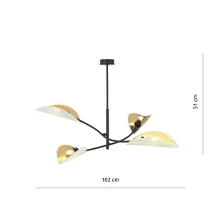 Emibig LOTUS 4 WHITE/GOLD 1107/4 lampa sufitowa żyrandol oryginalny Design abażury 1107/4 - Lampy sufitowe - miniaturka - grafika 6