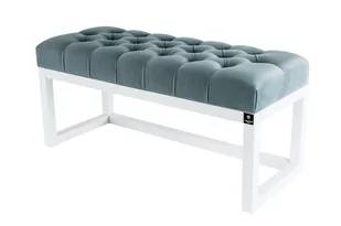 Ławka na buty LPP-2 150cm EMRAWOOD drewno lite kolor biały siedzisko pikowane kolor popielaty - Ławki do przedpokoju Ławka na buty LPP-2 150cm EMRAWOOD drewno lite kolor biały siedzisko pikowane kolor popielaty - Ławki do przedpokoju - miniaturka - grafika 1