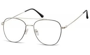 Oprawki okulary Pilotki zerówki korekcyjne 922G czarno-srebrne - Okulary korekcyjne, oprawki, szkła - miniaturka - grafika 1