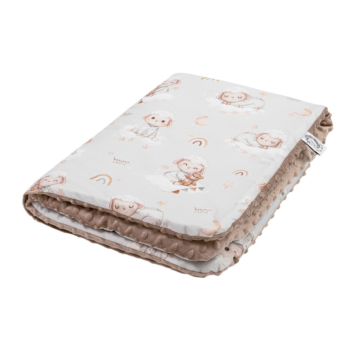 Kocyk Przedszkolaka bawełna - minky 100x150 cm Owieczki Bonjour Cherie