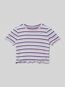 Koszulki dla dziewczynek - T-shirt z o kroju regular fit z błyszczącą przędzą - miniaturka - grafika 1