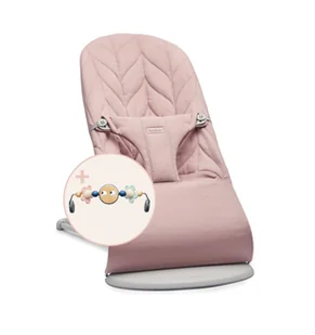 BABYBJORN - leżaczek BLISS Woven, Petal Quilt, Zgaszony róż + Zabawka Googly Eyes Pastels - Leżaczki i huśtawki - miniaturka - grafika 1