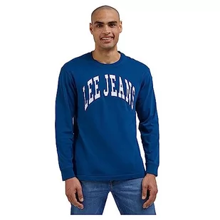 Lee T-shirt męski Ls Varsity Tee, niebieski, M - Koszulki męskie - miniaturka - grafika 1
