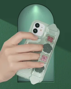 Kingxbar Sweet Series żelowe etui ozdobione oryginalnymi Kryształami Swarovskiego z podstawką iPhone 12 Pro Max niebieski - Etui i futerały do telefonów - miniaturka - grafika 7