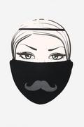 Maseczki ochronne i antywirusowe - Maseczka Ochronna Wielorazowa z Nadrukiem Mustache Marilyn - MARILYN - miniaturka - grafika 1