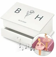 Pozytywki dla dzieci - Szkatułka na biżuterię z pozytywką i szufladką z nadrukiem dla pary na ślub rocznicę - miniaturka - grafika 1