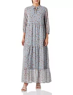 Sukienki - KAFFE Kamimi Maxi Sukienka Casual Kobiety, Niebieski/złoty kwiat nadruk, 32 - miniaturka - grafika 1