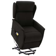 Fotele - vidaXL Lumarko Podnoszony fotel masujący, rozkładany, czarny, obity tkaniną 324033 - miniaturka - grafika 1