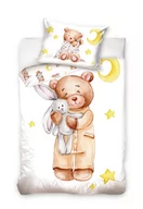 Pościel dla dzieci - Komplet pościeli niemowlęcej do łóżeczka 100x135, wzór miś - miniaturka - grafika 1