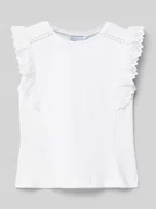 Koszulki dla dziewczynek - T-shirt z obszyciem koronką - miniaturka - grafika 1