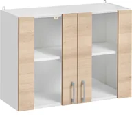 Szafki kuchenne - Szafka Górna Wisząca z Witryną 2 Drzwi WW8/60 Ecomodel Layman Buk Artisan, Biały Mat - miniaturka - grafika 1