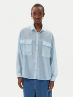 Koszule damskie - Rinascimento Koszula CFC0123656003 Błękitny Relaxed Fit - miniaturka - grafika 1