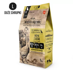 WIEJSKA ZAGRODA Indyk z Gęsią Karma sucha dla psa duże chrupki L -  2kg - Sucha karma dla psów - miniaturka - grafika 1