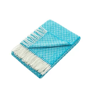 Dekoria Pled Zelandia 140x200cm ocean blue cross 140 x 200 cm 760-216 - Narzuty - miniaturka - grafika 1