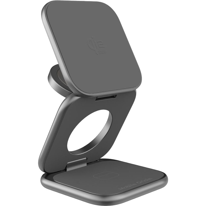 Ładowarka Mobile Origin Mobile Origin 3in1 Qi2 25W UltraSlim Foldable Charger PW36 MagSafe Compatible Space Grey
