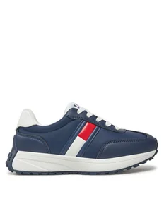 Tommy Hilfiger Sneakersy Flag Low Cut Lace-Up Sneaker T3X9-33877-1695 M Granatowy - Buty dla chłopców - miniaturka - grafika 1