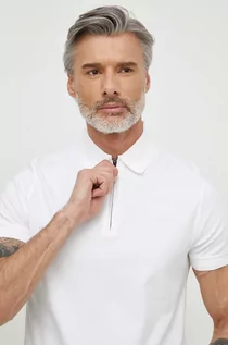 Koszulki męskie - Tommy Hilfiger polo bawełniane kolor biały gładki - grafika 1
