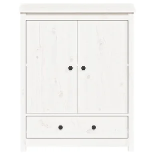 Lumarko Szafka, biała, 83x41,5x100 cm, lite drewno sosnowe - Szafki do salonu - miniaturka - grafika 6