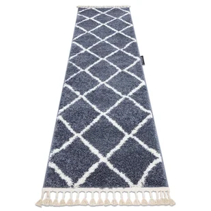 Dywan DYWANY ŁUSZCZÓW Berber Cross, szaro-biały, 60x250 cm - Dywany - miniaturka - grafika 1