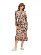 Sukienki - TOM TAILOR Sukienka damska, 32367 - Grey Orange Tie Dye Floral, 44 - miniaturka - grafika 1
