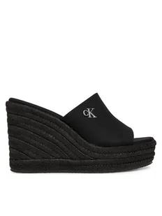 Calvin Klein Jeans Espadryle Wedge Rope Slide Mg YW0YW01699 Czarny - Espadryle damskie - miniaturka - grafika 1