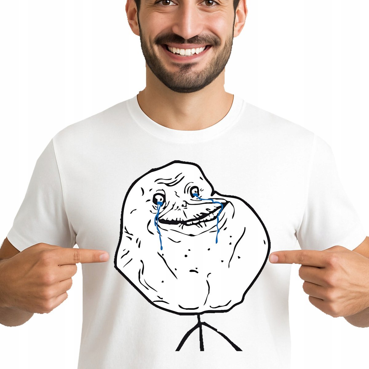 ŚMIESZNA KOSZULKA MĘSKA MEMY FOREVER ALONE MEM JAKOŚĆ PREMIUM XXL 3528