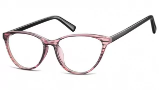 Okulary korekcyjne, oprawki, szkła - Sunoptic Oprawki korekcyjne okulary Kocie Oczy zerówki CP127 różowo-czarne - grafika 1