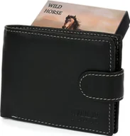 Portfele - Wild Portfel męski skórzany czarny duży Wild Horse RFiD I46 - miniaturka - grafika 1