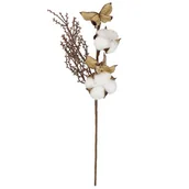 Ozdoby bożonarodzeniowe - Gałązka świąteczna ozdoba do stroika dekoracja sztuczna bawełna - miniaturka - grafika 1