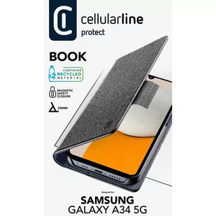 Cellularline Book Case - Etui Samsung Galaxy A34 5G (czarny) - Pozostałe akcesoria do telefonów - miniaturka - grafika 4