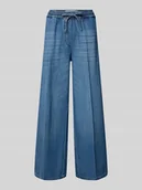 Spodnie damskie - Jeansy kuloty o kroju relaxed fit z mieszanki lyocellu i bawełny - miniaturka - grafika 1