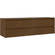 Szafki łazienkowe - Mexen Rivel szafka łazienkowa podumywalkowa 160 cm z blatem, 2 szuflady, ryflowana , orzech - 91A20-16047-2-BFFC86 - miniaturka - grafika 1