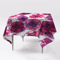 Obrusy i serwetki - Do wnętrz obrus na stół gładki Czerwone róże wzory, Fabricsy, 150x150 cm - miniaturka - grafika 1