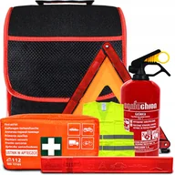 Akcesoria motoryzacyjne - ZESTAW PIERWSZEJ POMOCY W TORBIE APTECZKA TRÓJKĄT GAŚNICA KAMIZELKA TORBA - miniaturka - grafika 1