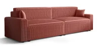 Sofy i kanapy - Łososiowa sofa rozkładana z pojemnikiem na pościel L0-L28 - miniaturka - grafika 1